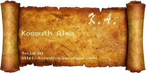 Kossuth Alma névjegykártya